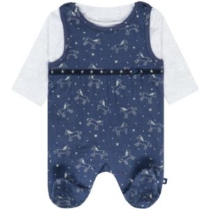 Staccato Girls Strampler-Set mit Shirt soft marine gemustert - blau - Gr.44 - Mädchen