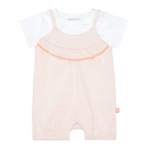 STACCATO Strampler+Shirt soft peach gestreift