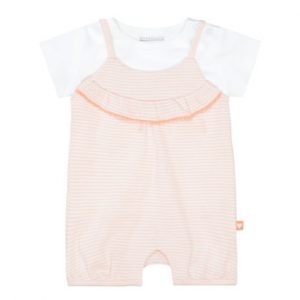 STACCATO Strampler+Shirt soft peach gestreift