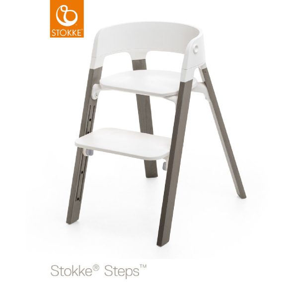 STOKKE® Steps™ Hochstuhl weiß Buche Hazy Grey