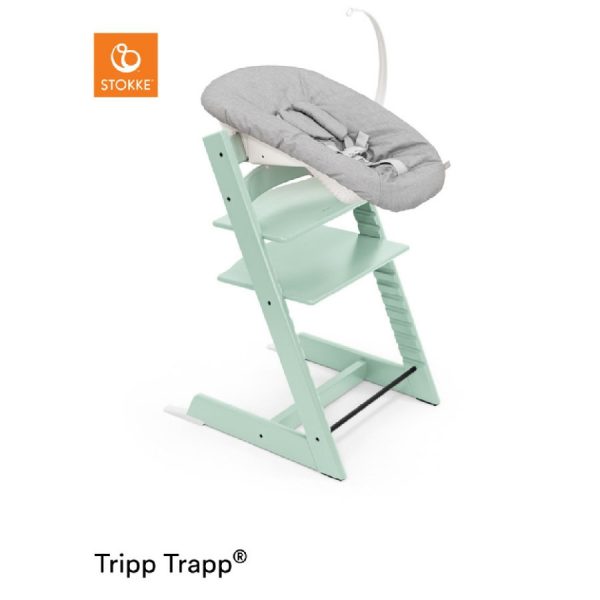 STOKKE® Tripp Trapp®Hochstuhl Buche Soft Mint inkl. Newborn Set™ Grey