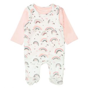 STACCATO Strampler+Shirt offwhite gemustert